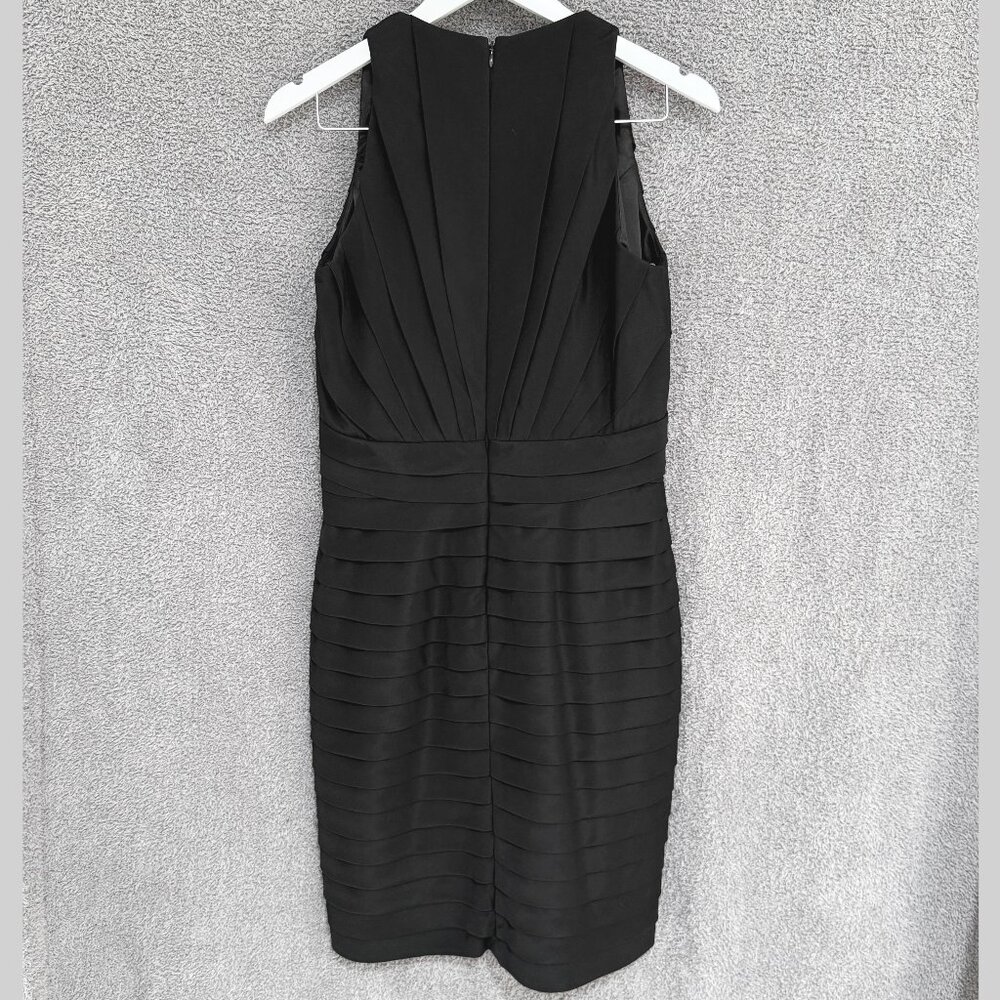 Badgley Mischka Bandage Shutter Pleat Silk Dress - Picture 3 of 6